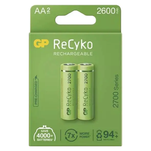 Nabíjacie batérie AA (R6) 1,2V/2600mAh GP Recyko 2ks