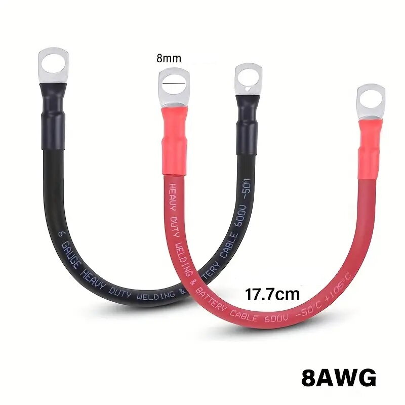 Prepojovacie káble pre batérie 17.7cm 8AWG (červený+ čierny) Prepojovacie káble pre batérie 17.7cm 8AWG (červený+ čierny)