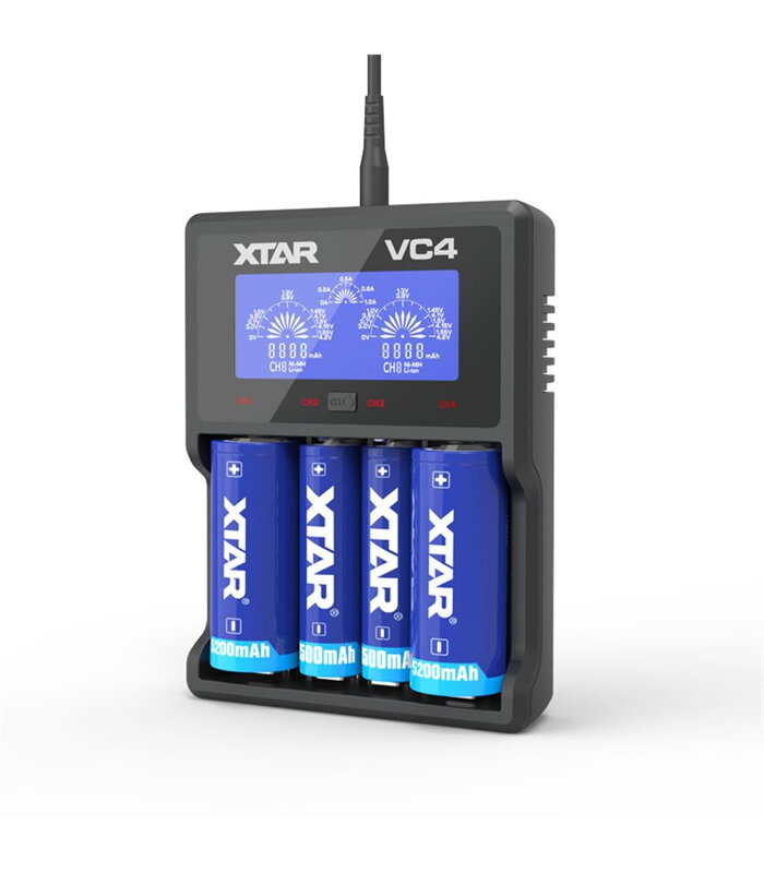 Nabíjačka akumulátorov XTAR VC4 typu Li-ion 4x 18650 s LCD