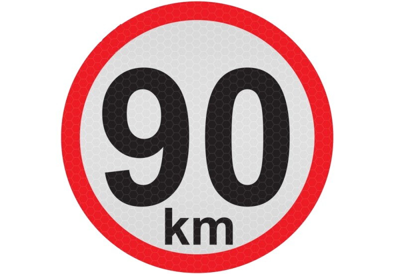 Samolepka 90km reflexná Samolepka 90km reflexná