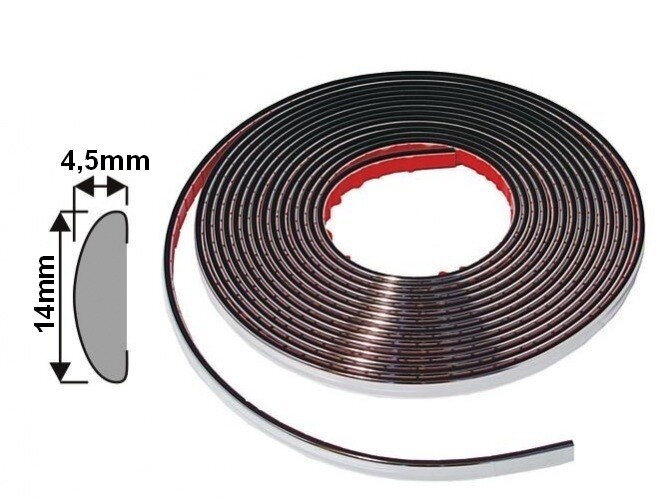 Ozdobná chrómová lišta nalepovacia 14mm/4,5mm 5m Ozdobná chrómová lišta nalepovacia 14mm/4,5mm 5m