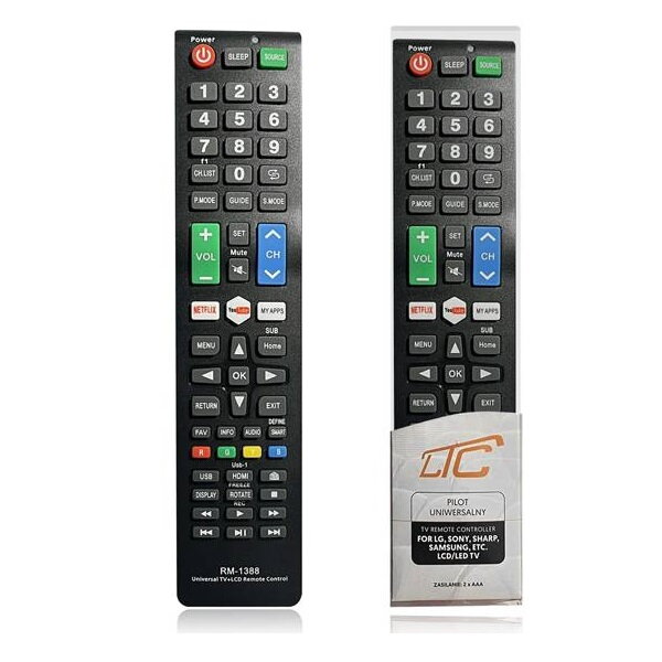 Univerzálny diaľkový ovládač RM-L1388 (Samsung, Sony, Philips, TCL..)