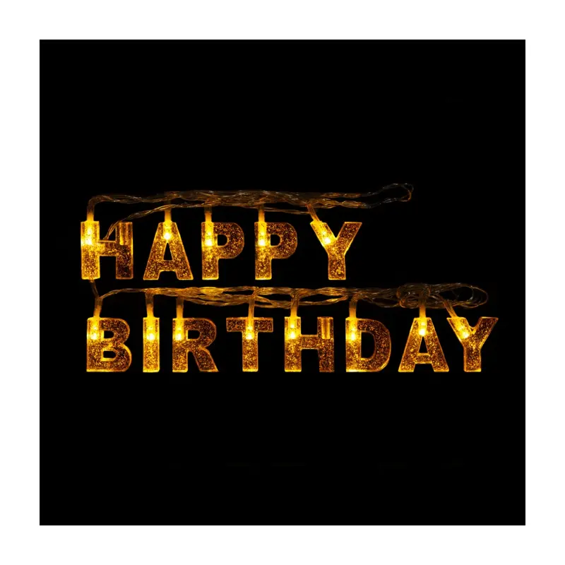 Narodeninová LED sveteľná reťaz "Happy Birthday" 13 LED, 2xAA - 2 m