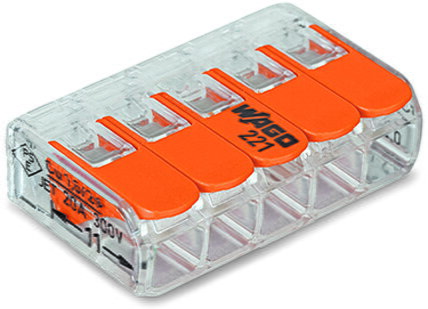 Wago svorka 5 pol. 0.8-4mm2 zaklapávacia Wago svorka 5 pol. 0.8-4mm2 zaklapávacia