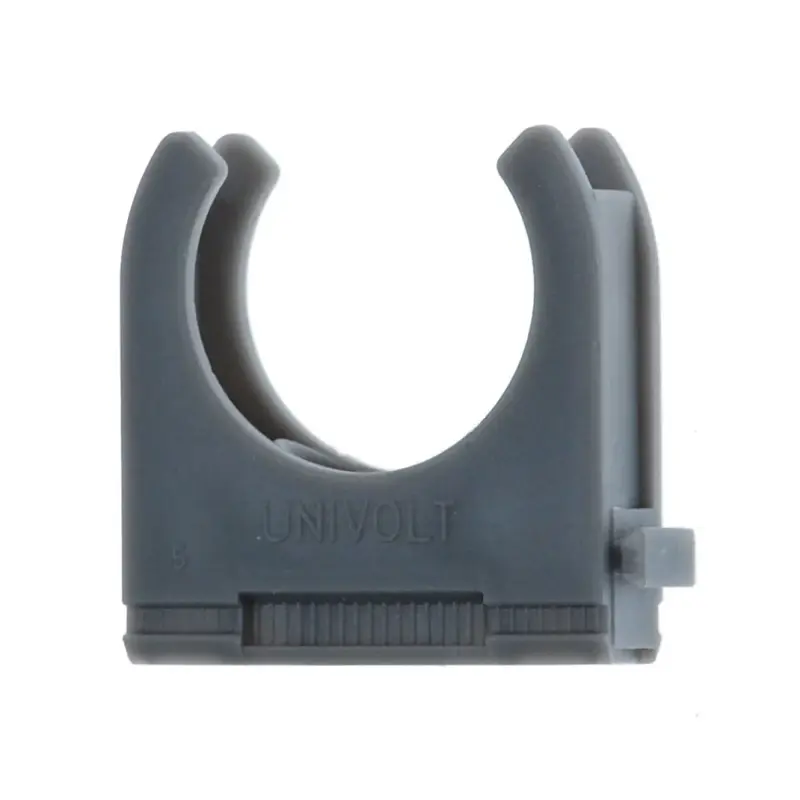 Držiak PVC trubiek 32mm sivý, Univolt CL32-GR