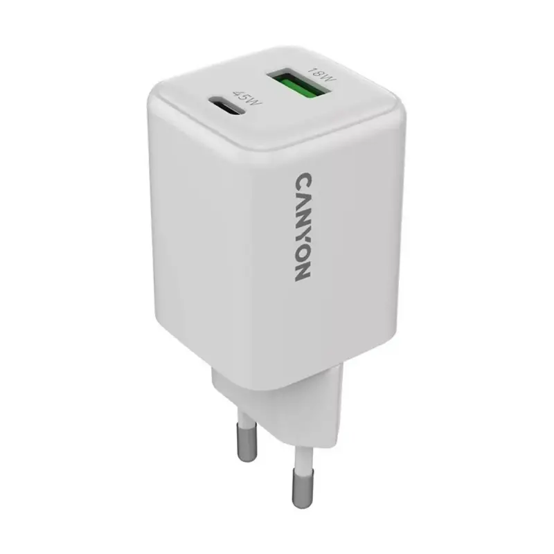 Sieťová rýchlonabíjačka Canyon CU45AC, 1x USB-C 45W, 1x USB-A 18W