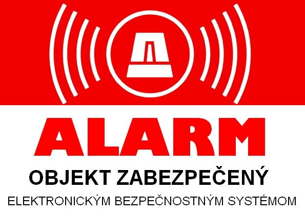 Výstražná samolepka ALARM