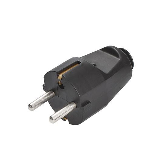 Zástrčka priama SOLIGHT P57 IP20, čierna