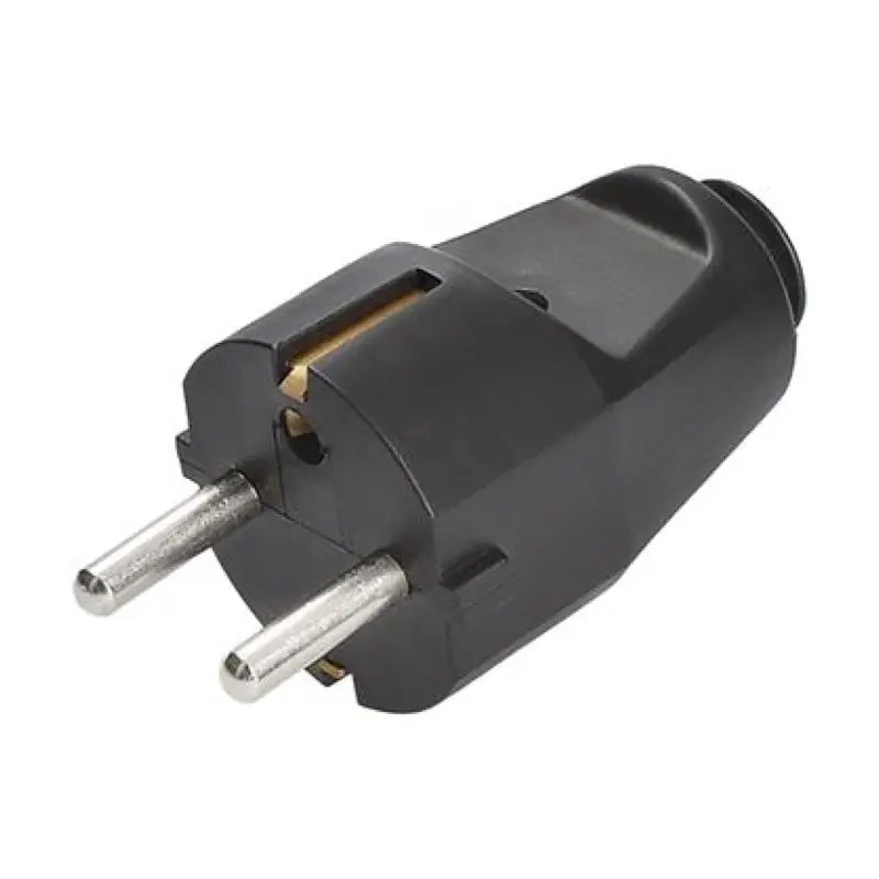 Zástrčka priama SOLIGHT P57 IP20, čierna