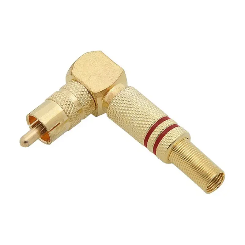 Uhlový CINCH konektor, červený GOLD