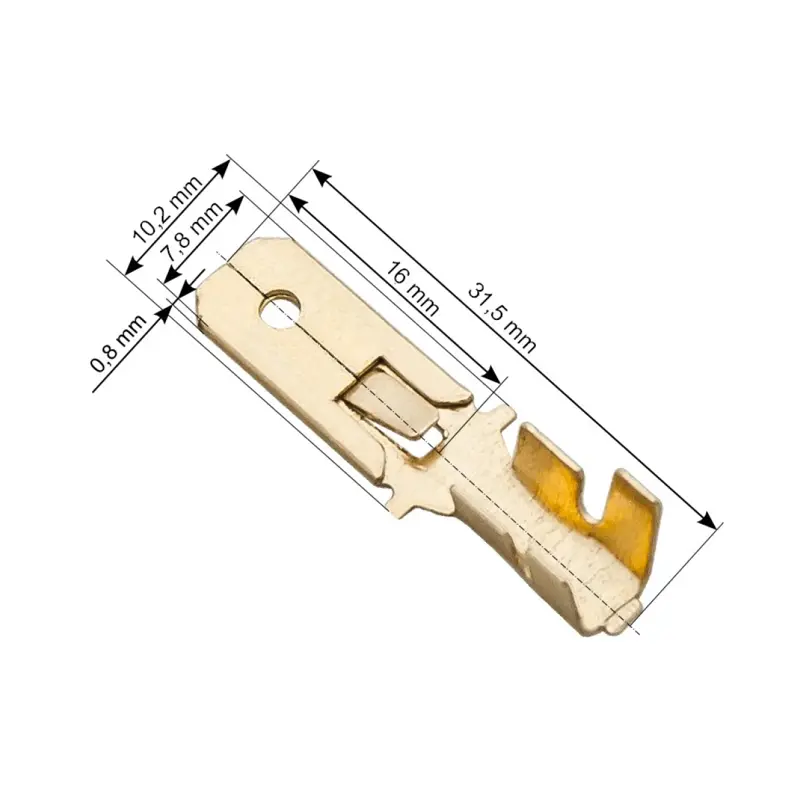 FASTON konektor plochý 7,8 mm, 0,3–1,5 mm², neizolovaný