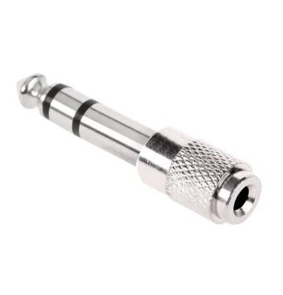 Redukcia JACK 3.5mm zdierka/6.3mm konektor, Stereo, kov Redukcia JACK 3.5mm zdierka/6.3mm konektor, Stereo, kov
