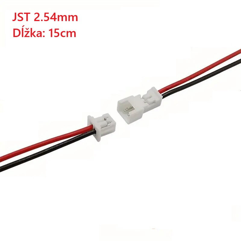 Konektor + zdierka JST 2.54mm na kábli 15cm