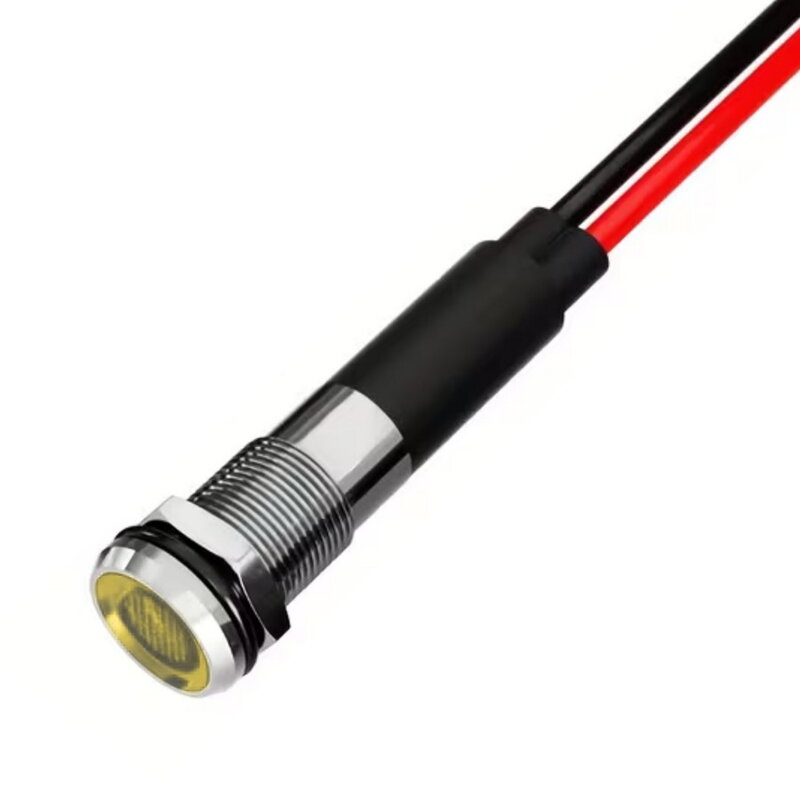 LED kontrolka 8mm s vodičmi 12-24VDC žltá