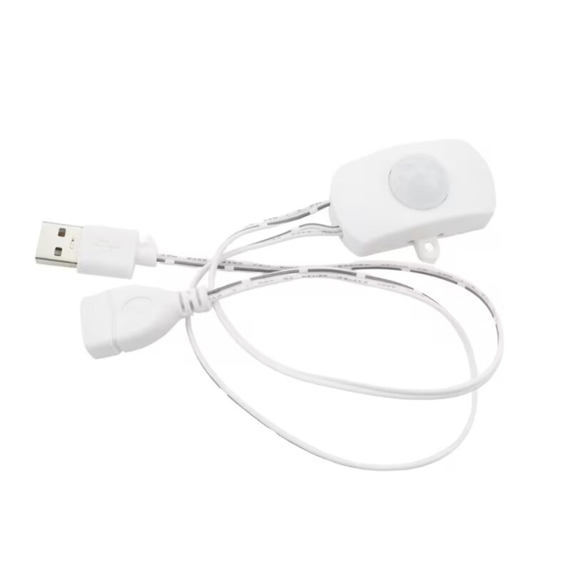 USB priebežný pohybový PIR senzor 5-24V, biely