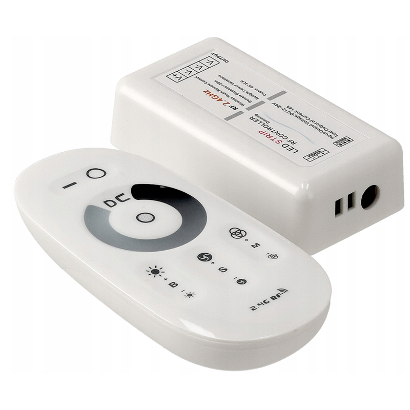 RF ovládač s diaľkovým ovládaním pre jednofarbené LED pásy 12-24V