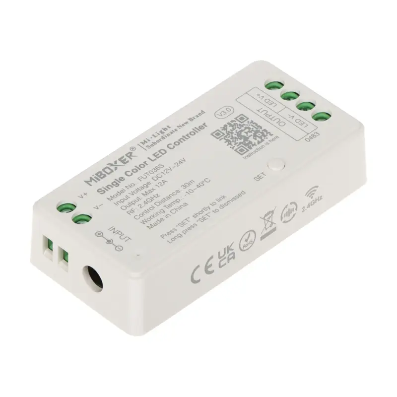 Prijímač pre jednofarebné LED pásy 12-24V 12A, MiBOXER / Mi-Light