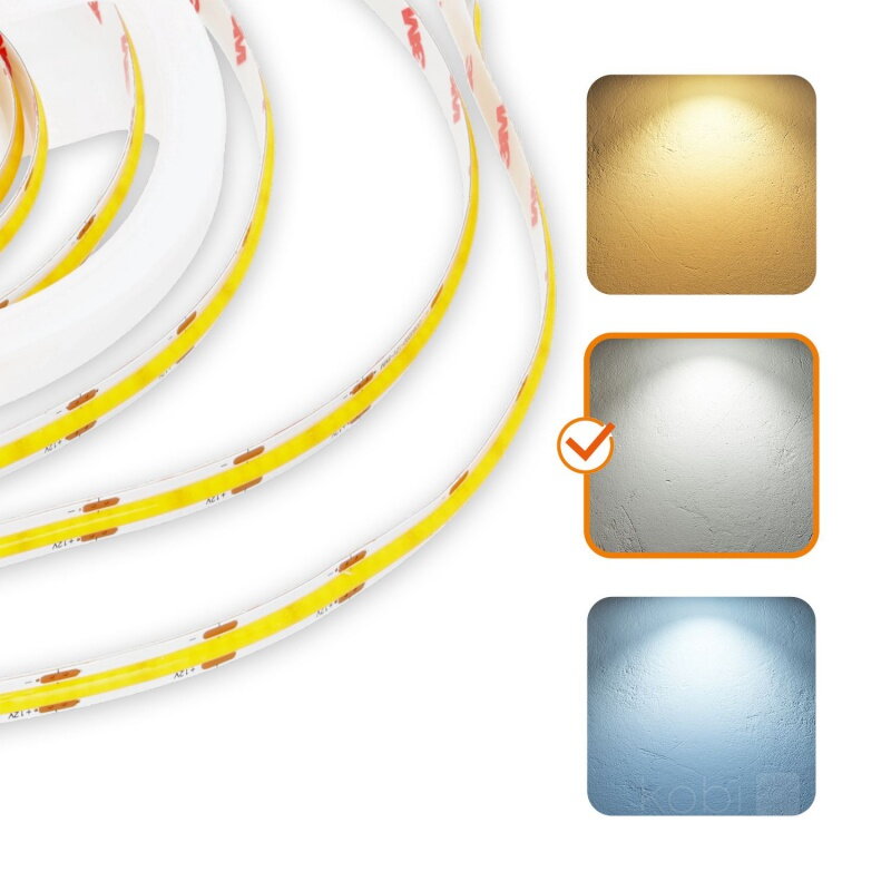 COB LED pás 12V 10W/m IP20 40000K 5m