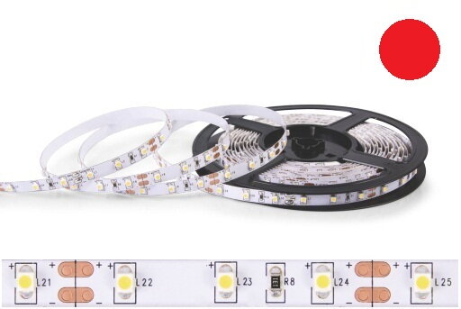 LED pásik SMD3528 12V 60LED/m IP20 4,8W/m červený