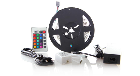 Sada RGB LED pás 3m 12V 7.2W/m IP20 + zdroj + ovládač Sada RGB LED pás 3m 12V 7.2W/m IP20 + zdroj + ovládač