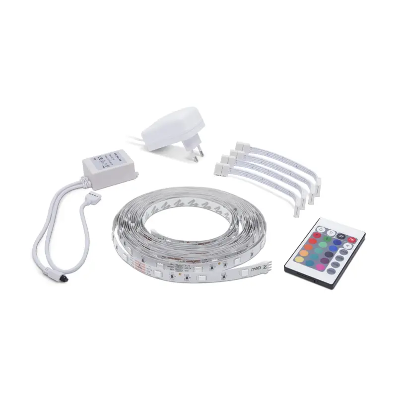 Sada RGB LED pásik 150LED/5m IP20, ovládač a zdroj 12V/2A