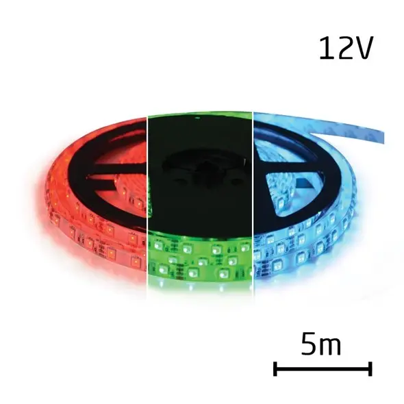 LED pásik 12V 5050 60LED/m IP20, 12W/m RGB (5m)