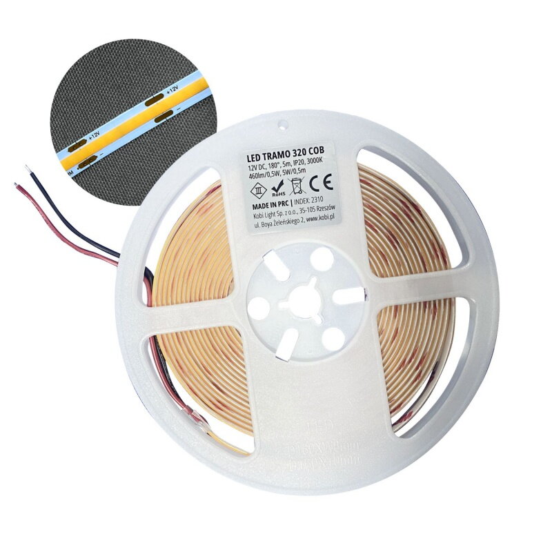 COB LED pás 12V 10W/m IP65 6500K 5m