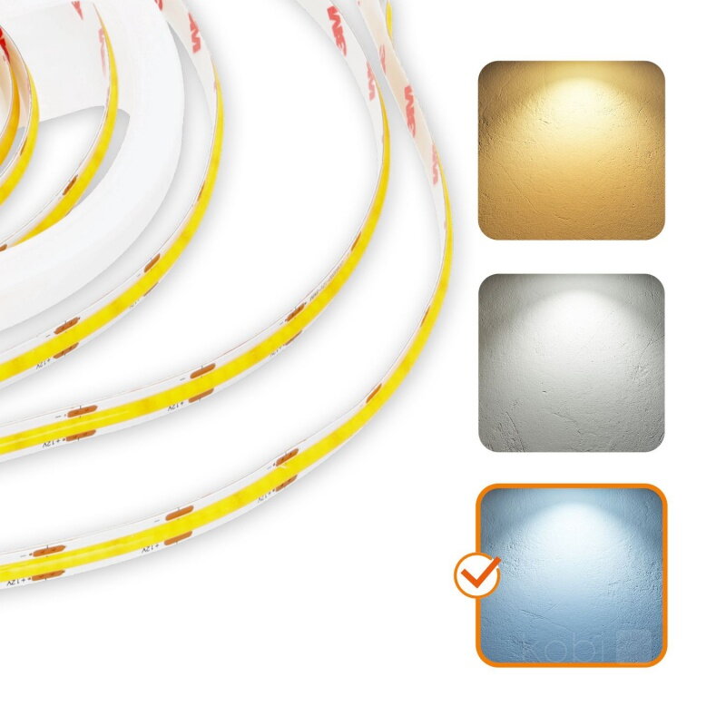 COB LED pás 12V 10W/m IP65 6500K 5m
