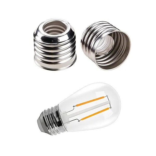 Žiarovkový adaptér z E14 na E27, kovový Žiarovkový adaptér z E14 na E27, kovový