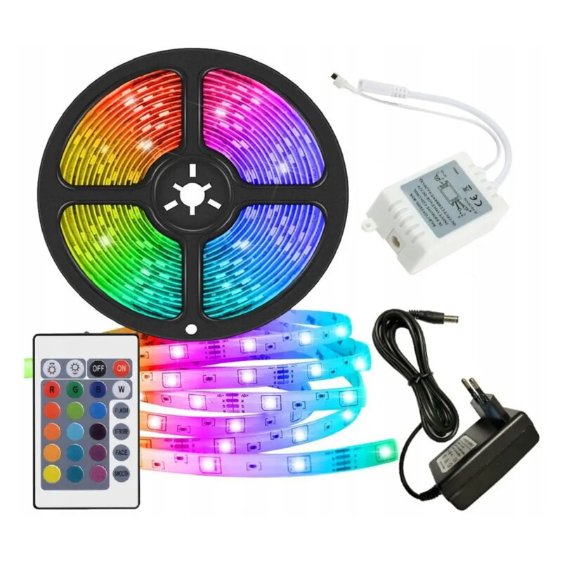 Sada RGB LED pás 5m 60LED/m IP65, zdroj + ovládač