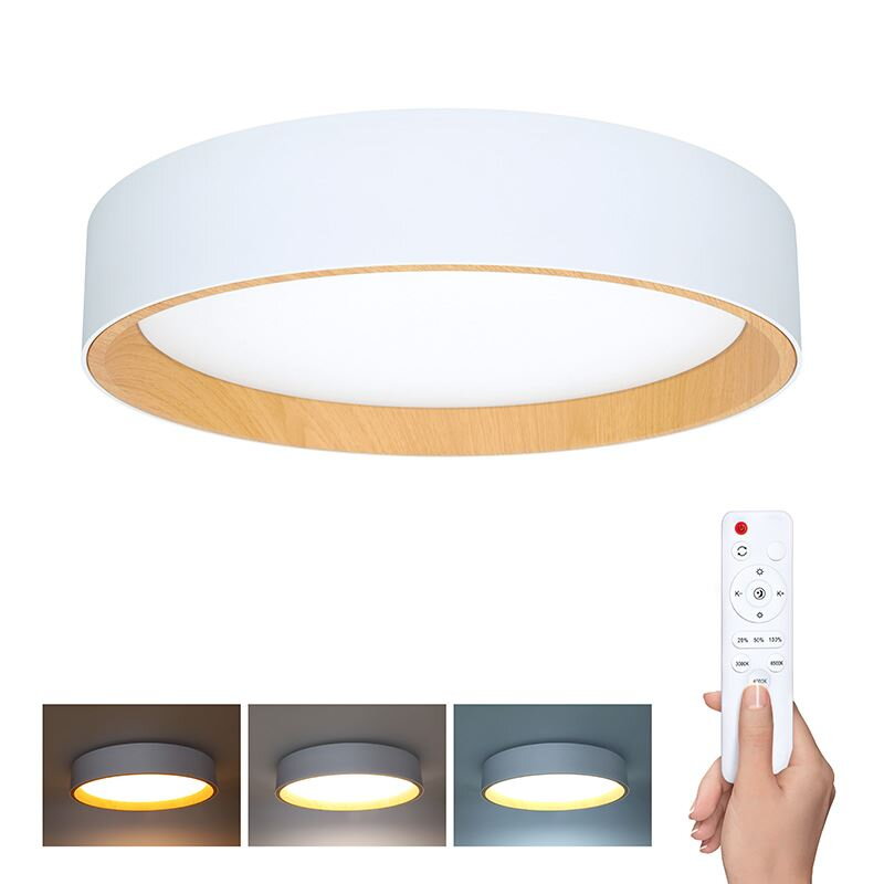 LED osvetlenie s diaľkovým ovládačom Larios White, 48W, 3360lm, 39cm