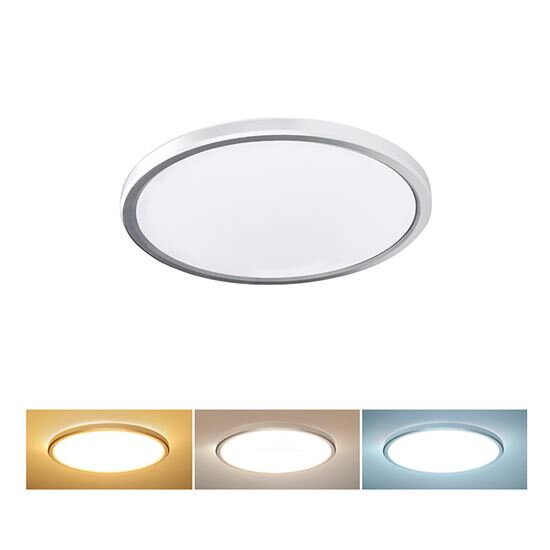 LED osvetlenie Acate, IP54, 18W, 1620lm, 3CCT, 22cm, strieborná