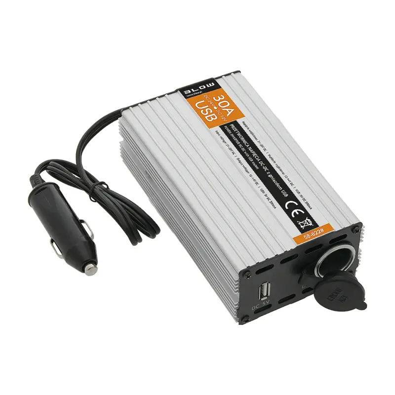 Menič napätia 24/12V 30A s USB a autozapaľ.zdierkou