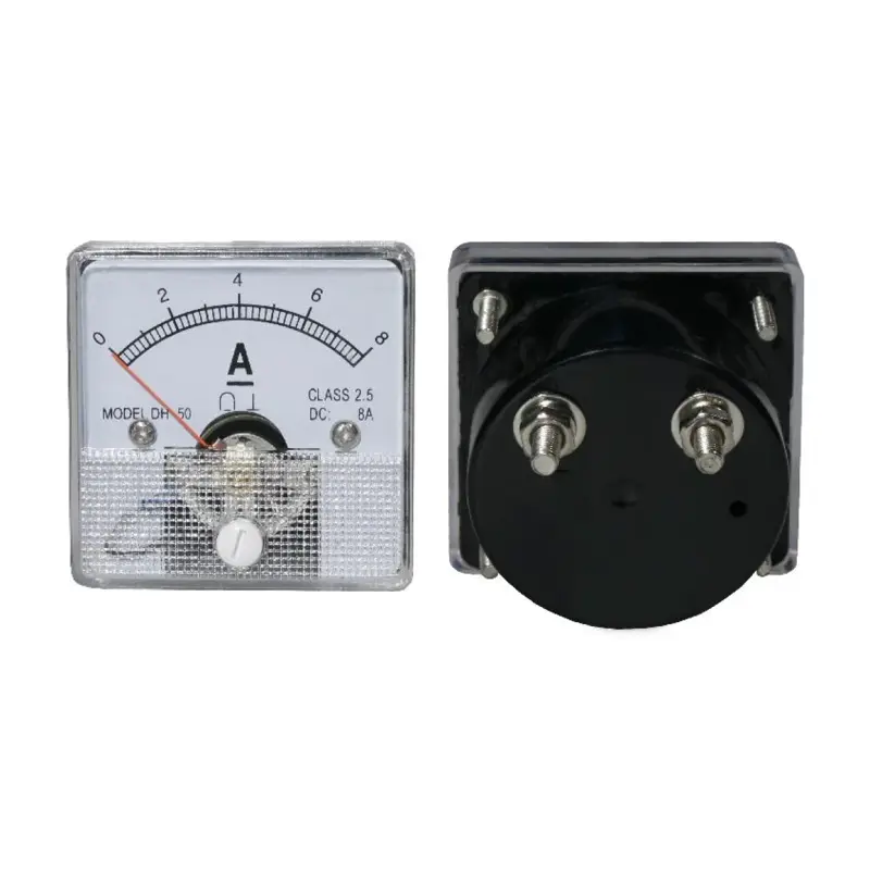 Ampérmeter analógový 8A DC + bočník,  štvorec
