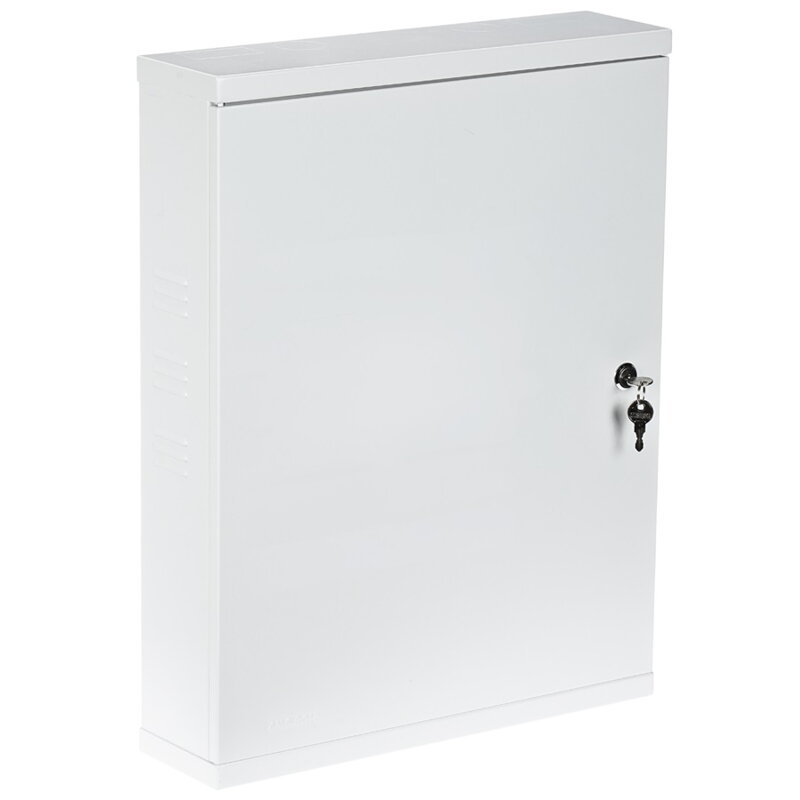Plechová zamykateľná skrinka pre NVR 430x550x113mm, biela