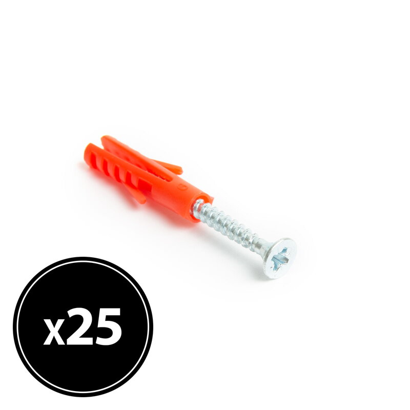 Hmoždinka + skrutka 6 x 30 mm - 25 ks Hmoždinka + skrutka 6 x 30 mm - 25 ks