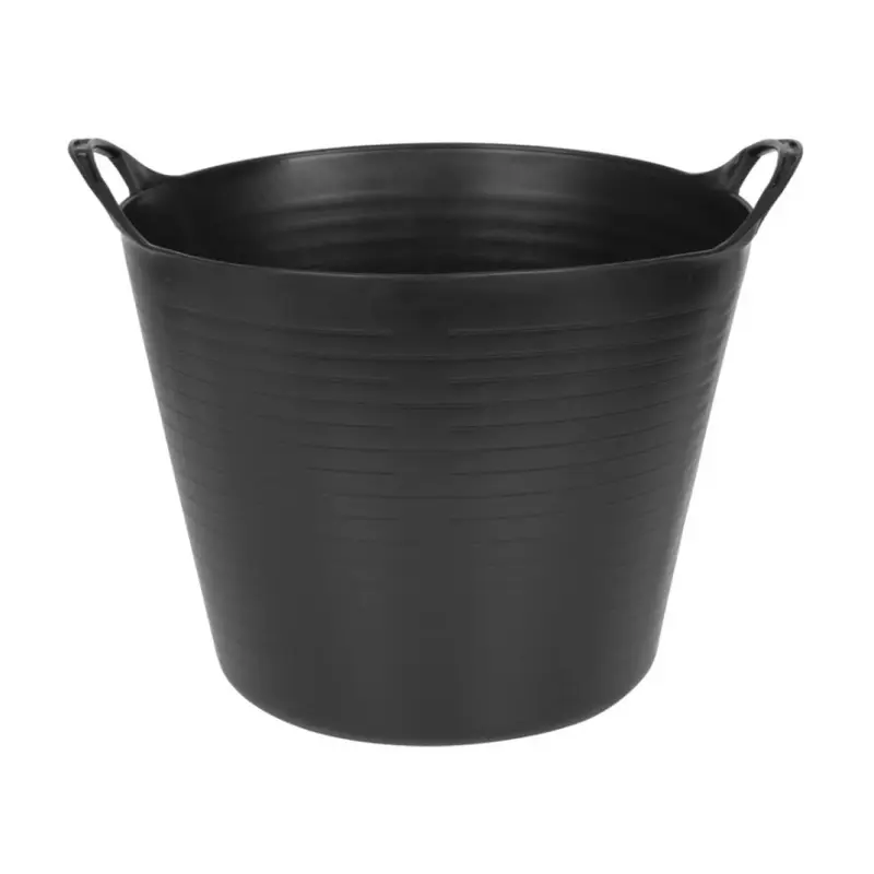 Stavebné vedro Strend Pro Flexi, čierne, s ušami, 27 litrov