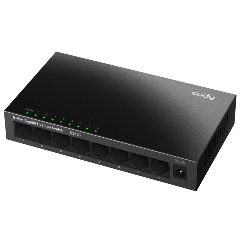 Switch GS108 8-portový, 1000 Mbps, CUDY, kovový