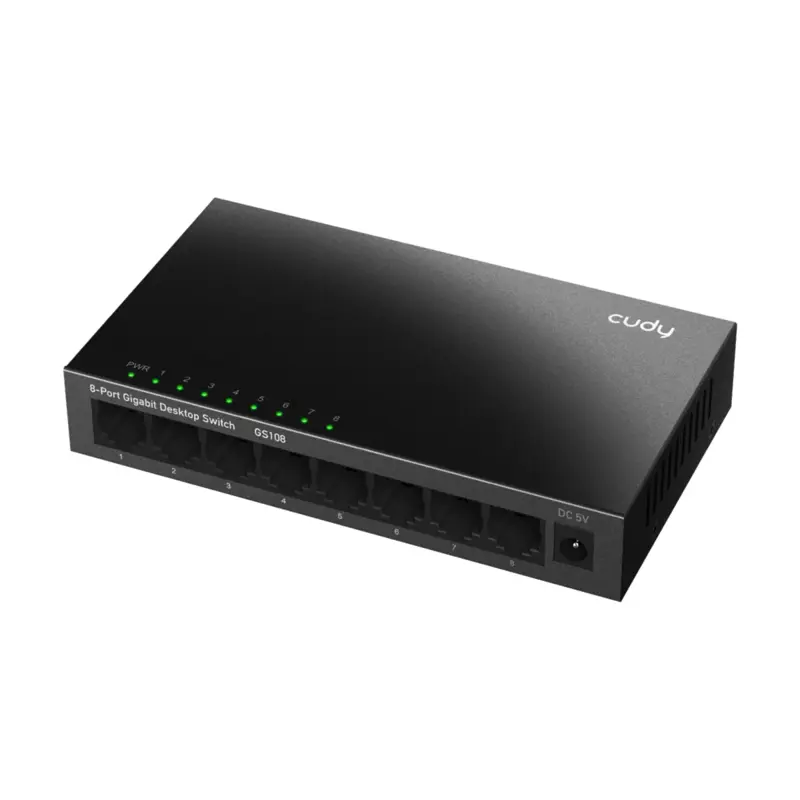 Switch GS108 8-portový, 1000 Mbps, CUDY, kovový