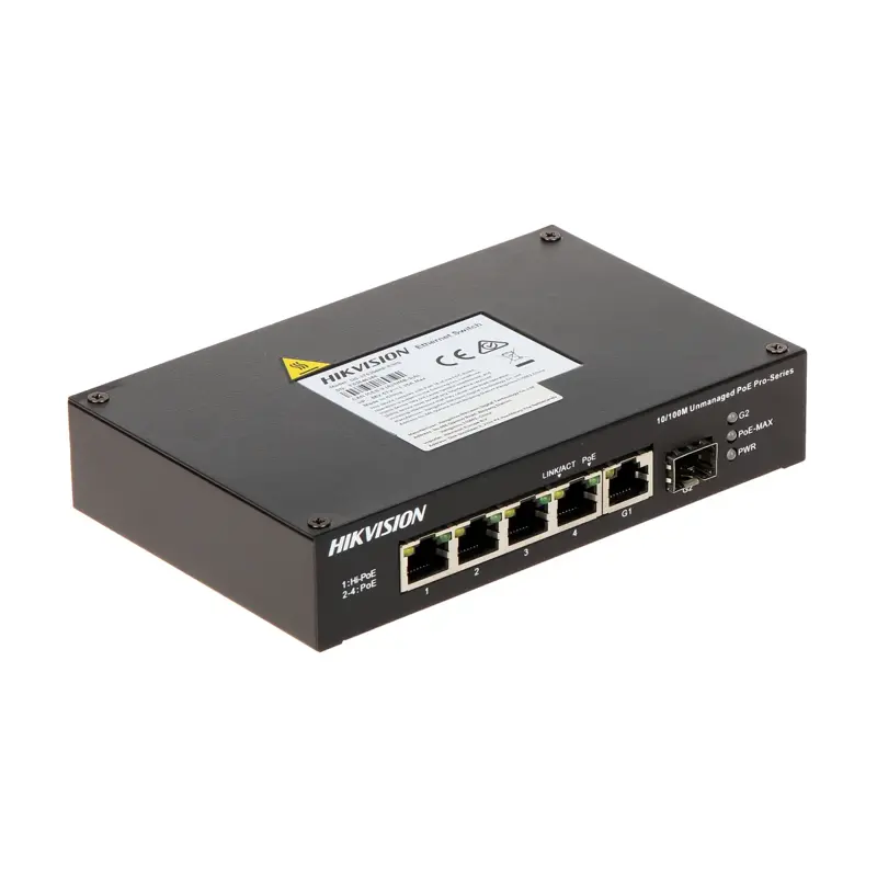POE switch DS-3T0306HP-E/HS 4-portový s SFP, HIKVISION