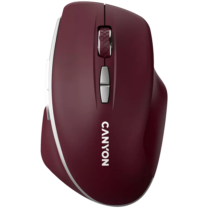 USB optická myš Canyon CNS-CMSW21BR, 1600DPI, bordová