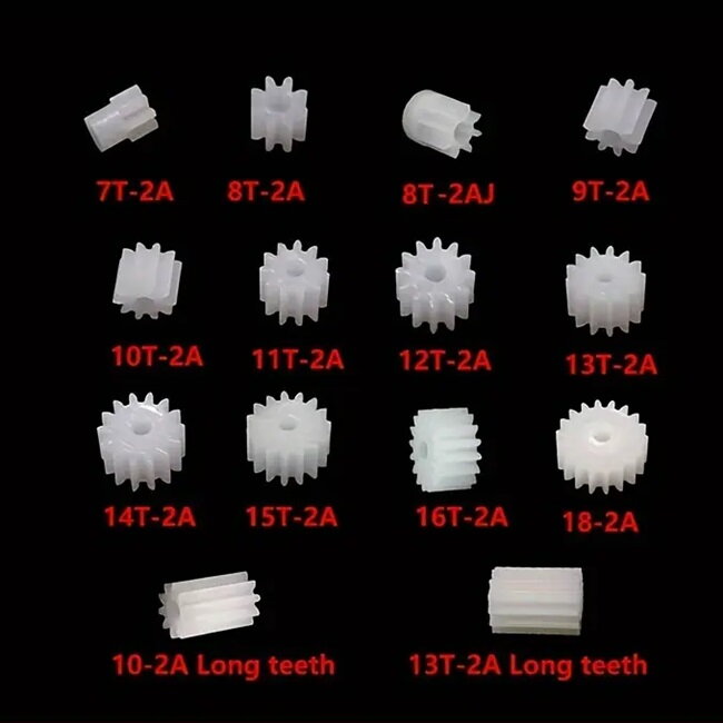 Sada ozubených koliesok k motorčekom 14ks, oska=2mm