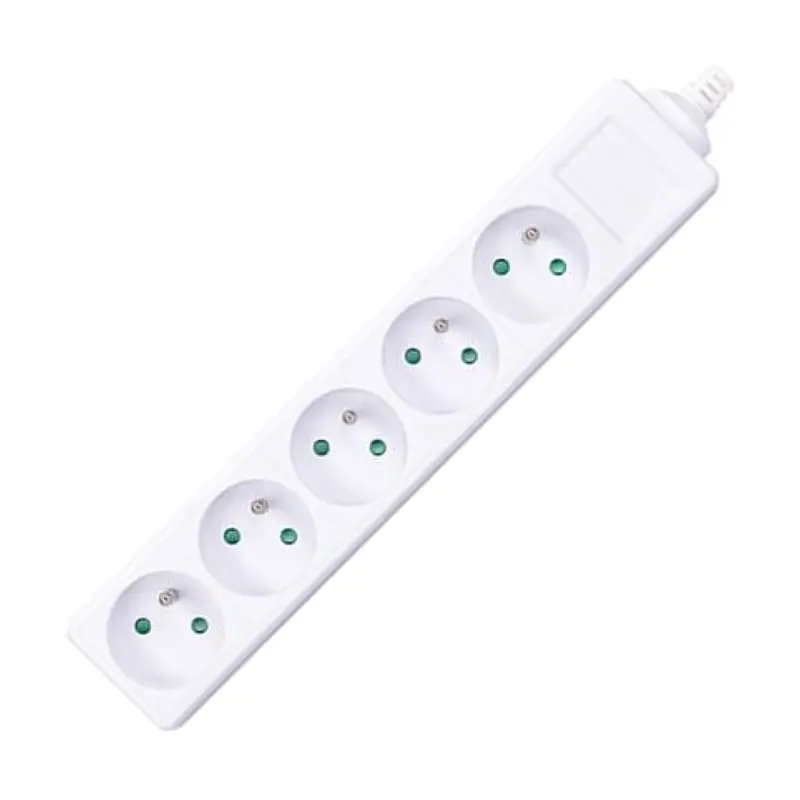 Rozbočovač napájania 5 zásuviek, biely