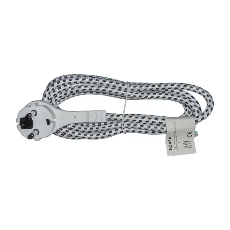 Flexošnúra opletaná 3x0,75mm2 2,5m