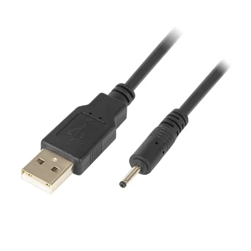 Napájacia šnúra USB na DC 0.7/2.5mm, čierna, 1,5m