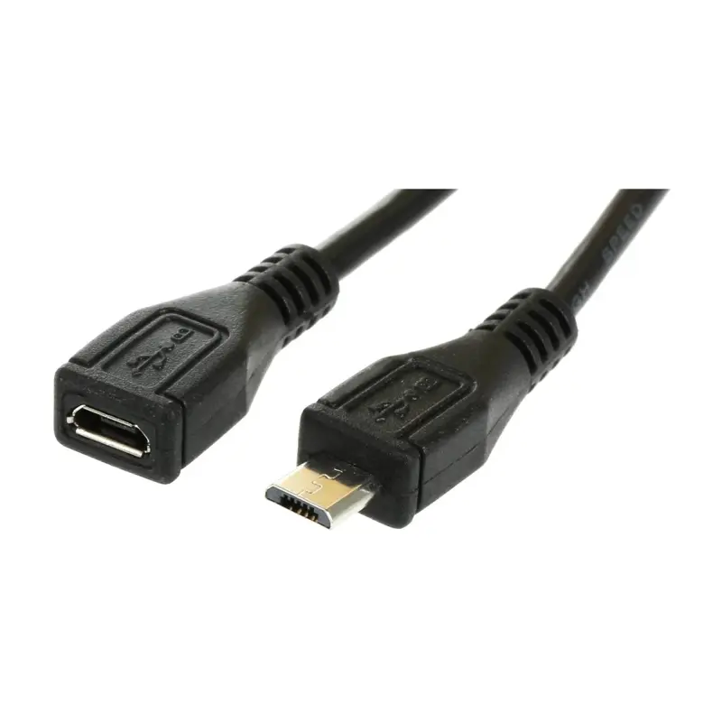 Predlžovacia šnúra microUSB 2.0 čierna, 2m