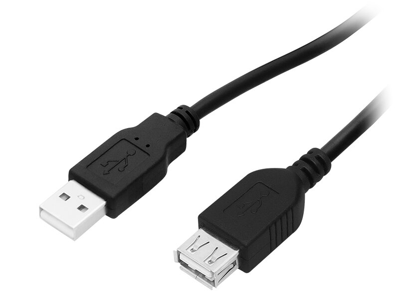 Šnúra USB2.0 predlžovacia, zdierka A/konektor A, 1m čierna