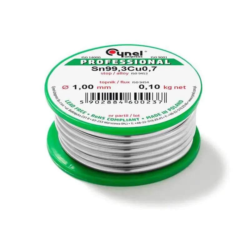 Cín 1,0mm/100g CYNEL Sn99,3Cu0,7 bezolovnatý