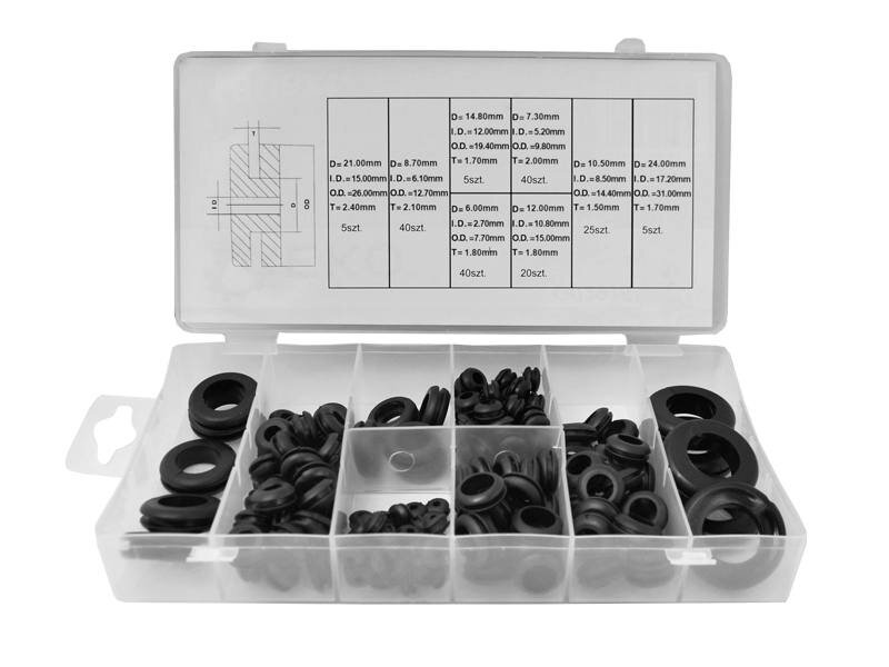 Sada gumených prechodiek na kábel 6-24mm, 180ks