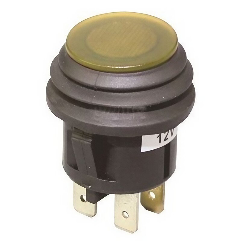 Panelový prepínač ASW-29D, OFF-ON 1pol.12V/20A, žltý, vodotesný